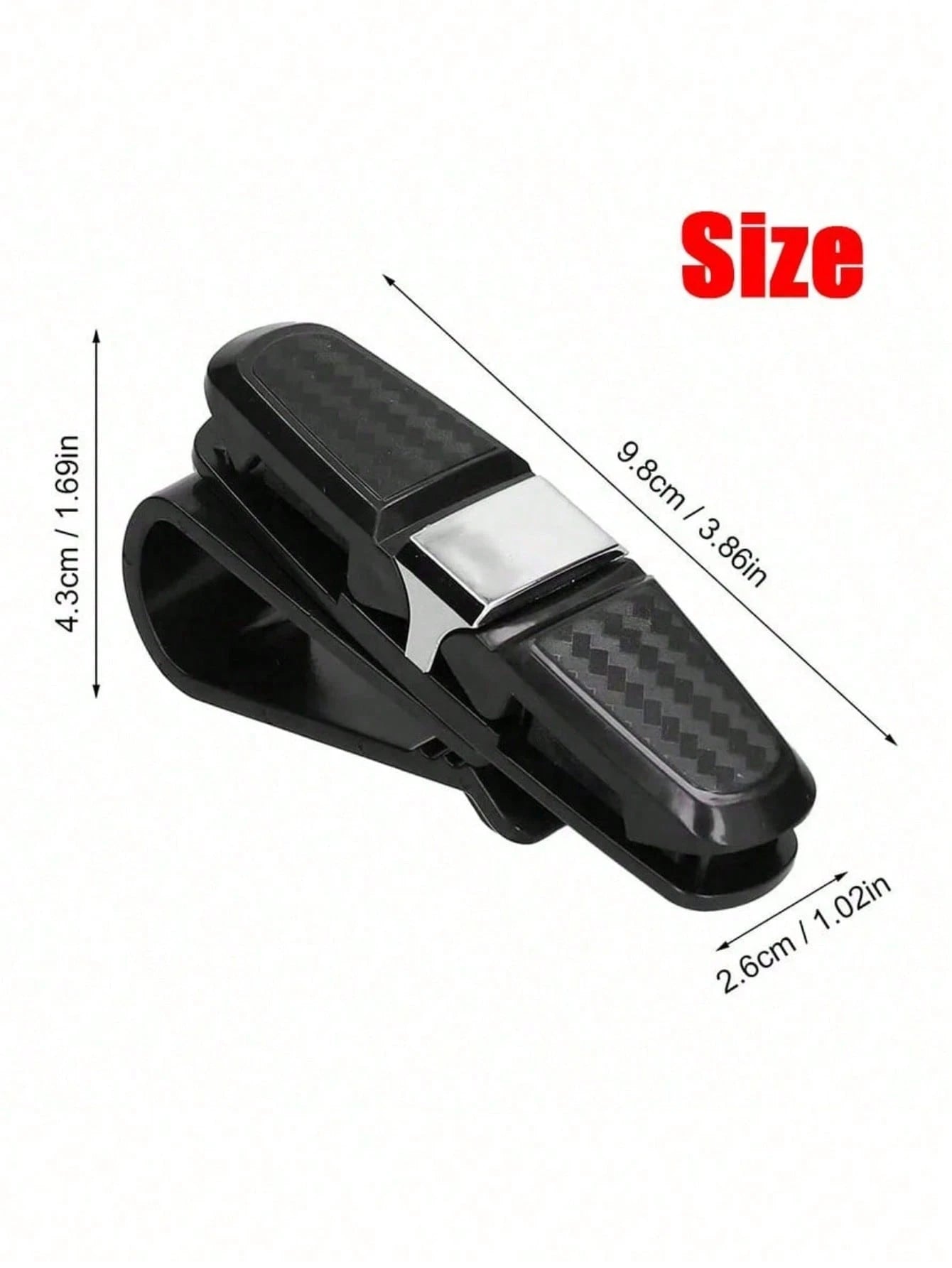 1pc/2pcs Car Glasses Clip, Carbon Fiber Glasses Holder Clip, Car Accessory Ticket Card Clip Hook