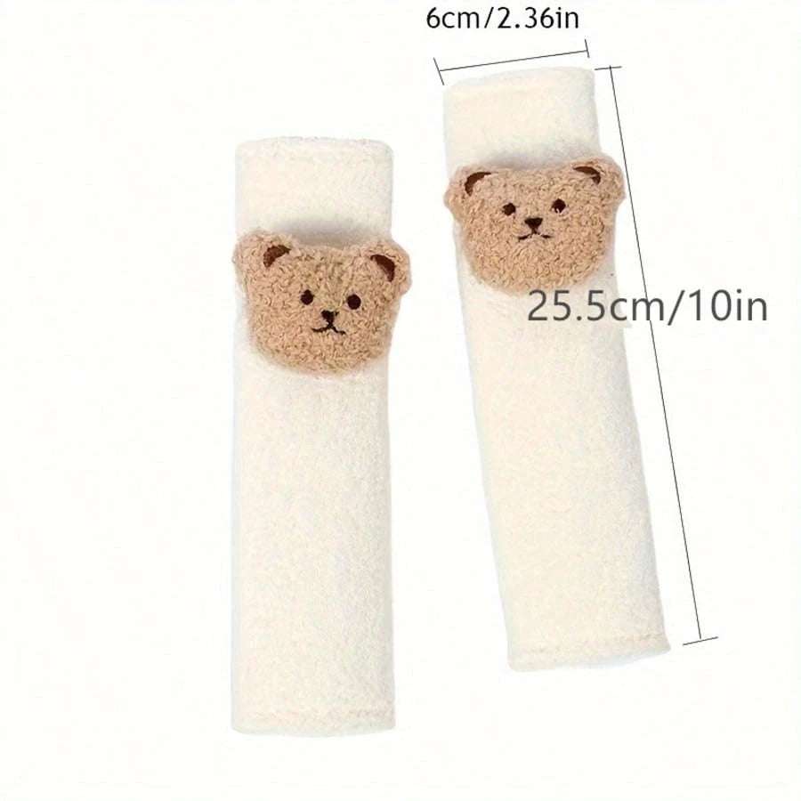 1pc/2pcs Car Seat Belt Shoulder Protector Cute Little Bear Car Anti Pinch Seat Belt Protector Soft And Comfortable