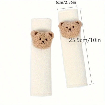 1pc/2pcs Car Seat Belt Shoulder Protector Cute Little Bear Car Anti Pinch Seat Belt Protector Soft And Comfortable