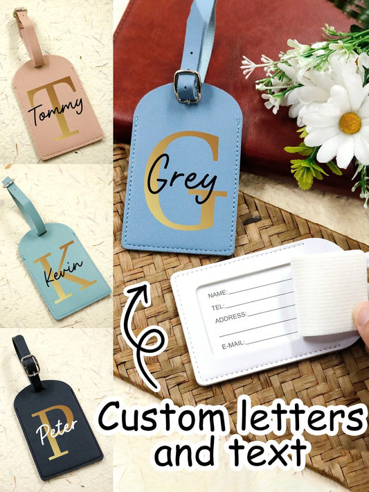 1pc/2pcs Custom Letter And Name Luggage Tag,Custom Luggage Tags For Suitcases,Customizable Suitcase Tag,Bag Tags For Luggage,Backpacks,Birthday Gifts.