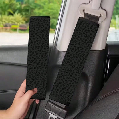 1pc/2pcs Modern Style Dark Leopard Print Pattern Car Seatbelt Shoulder Pad- Soft, Pressure-Resistant, Suitable For Cars, SUVs, Trucks- Durable And Easy To Clean, Fashionable Design For Men And Women