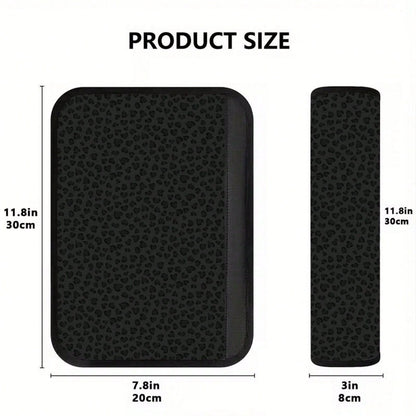 1pc/2pcs Modern Style Dark Leopard Print Pattern Car Seatbelt Shoulder Pad- Soft, Pressure-Resistant, Suitable For Cars, SUVs, Trucks- Durable And Easy To Clean, Fashionable Design For Men And Women
