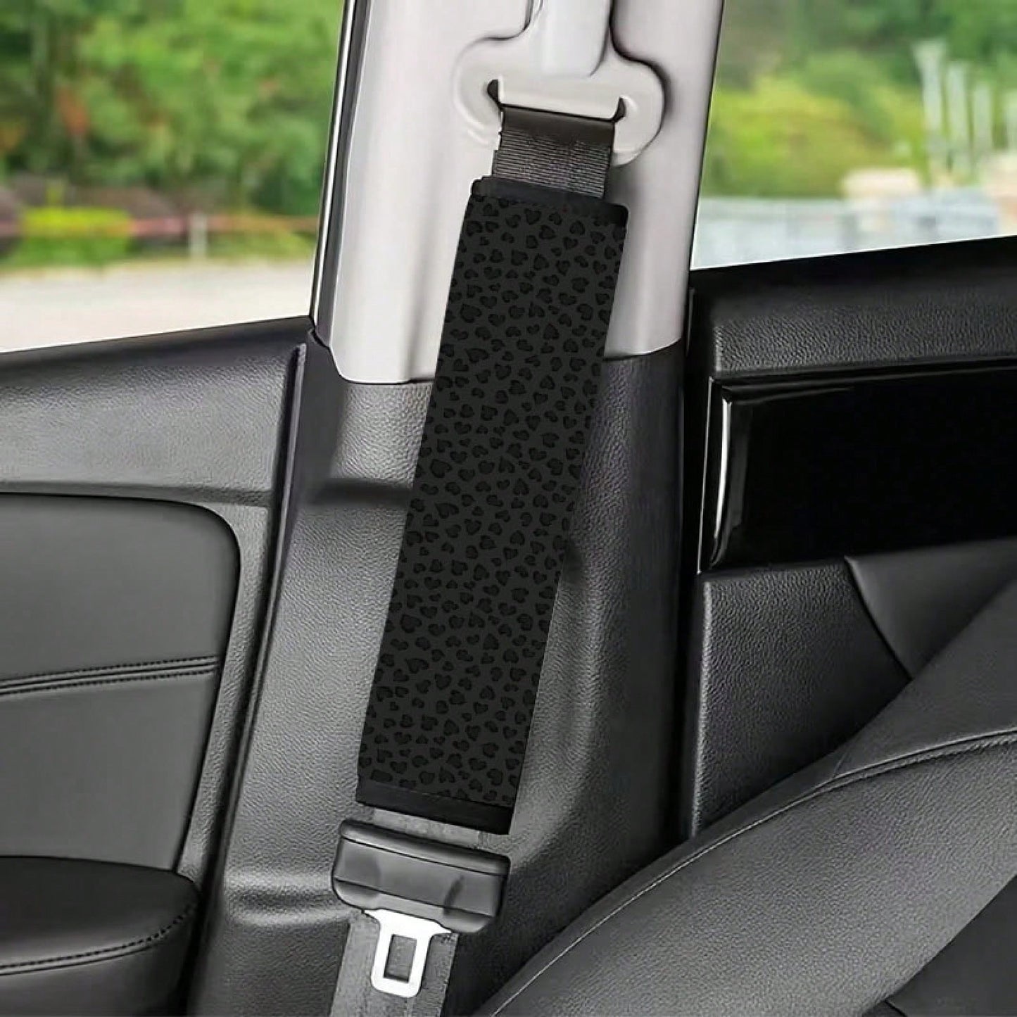 1pc/2pcs Modern Style Dark Leopard Print Pattern Car Seatbelt Shoulder Pad- Soft, Pressure-Resistant, Suitable For Cars, SUVs, Trucks- Durable And Easy To Clean, Fashionable Design For Men And Women