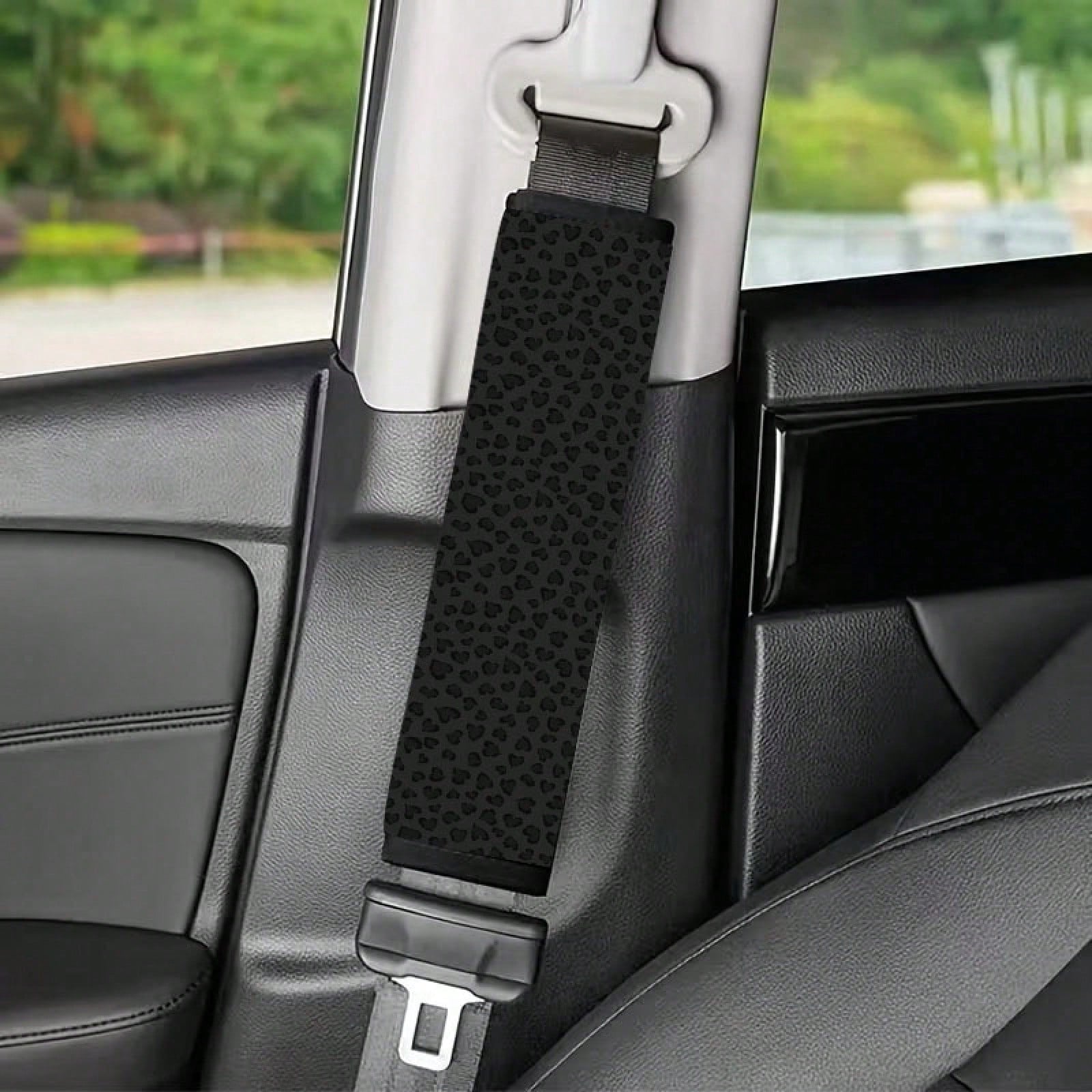 1pc/2pcs Modern Style Dark Leopard Print Pattern Car Seatbelt Shoulder Pad- Soft, Pressure-Resistant, Suitable For Cars, SUVs, Trucks- Durable And Easy To Clean, Fashionable Design For Men And Women