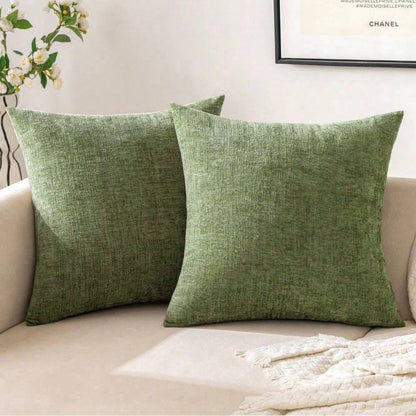 1pc/2pcs Sage Green (Pillow Insert Not Included) 3D Textured Throw Pillow Cover, Modern Farmhouse Cozy Chenille Vintage Pattern Cushion Case, Suitable For Daily Bedroom, Dining Room, Bed, Sofa, Car, D