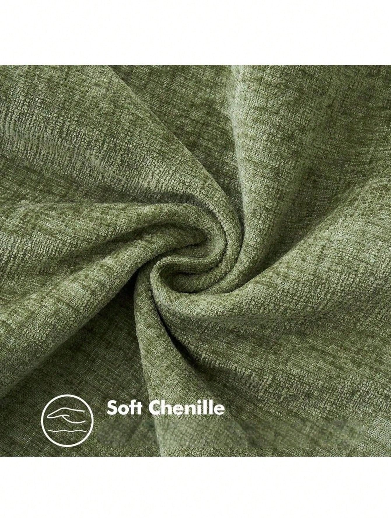 1pc/2pcs Sage Green (Pillow Insert Not Included) 3D Textured Throw Pillow Cover, Modern Farmhouse Cozy Chenille Vintage Pattern Cushion Case, Suitable For Daily Bedroom, Dining Room, Bed, Sofa, Car, D