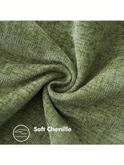 1pc/2pcs Sage Green (Pillow Insert Not Included) 3D Textured Throw Pillow Cover, Modern Farmhouse Cozy Chenille Vintage Pattern Cushion Case, Suitable For Daily Bedroom, Dining Room, Bed, Sofa, Car, D