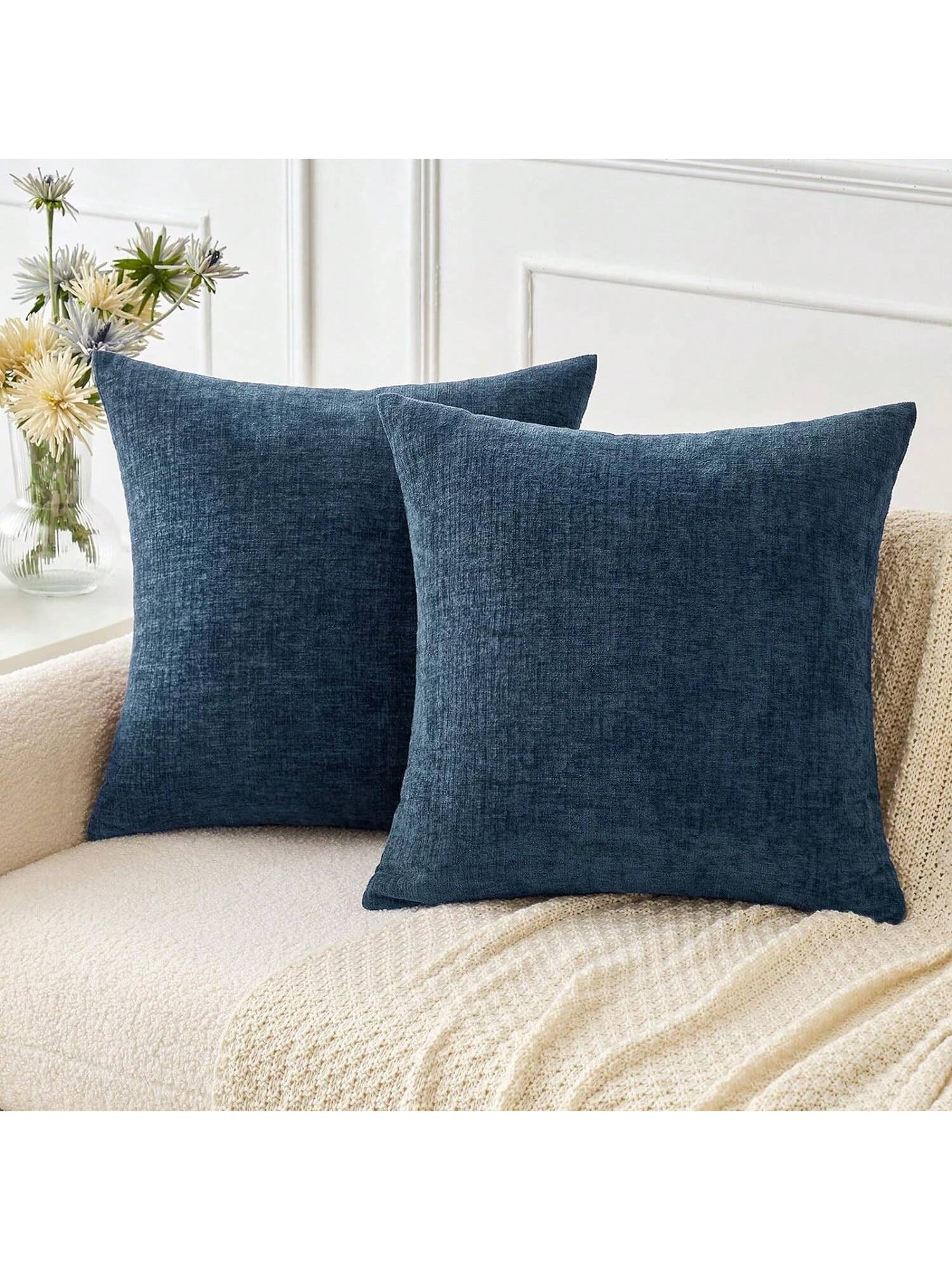 1pc/2pcs Sage Green (Pillow Insert Not Included) 3D Textured Throw Pillow Cover, Modern Farmhouse Cozy Chenille Vintage Pattern Cushion Case, Suitable For Daily Bedroom, Dining Room, Bed, Sofa, Car, D