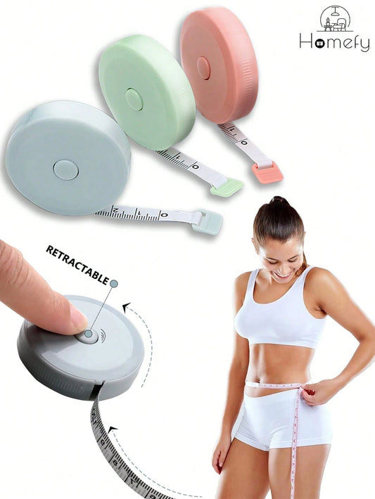 1pc/2Pcs Tape Measure Body Measuring Tape, Retractable 60 Inch Soft Mini Measuring Tape, Suitable For Waist Measurement, Small Object Measurement, Handicrafts, Outdoor Portability, Office And School A