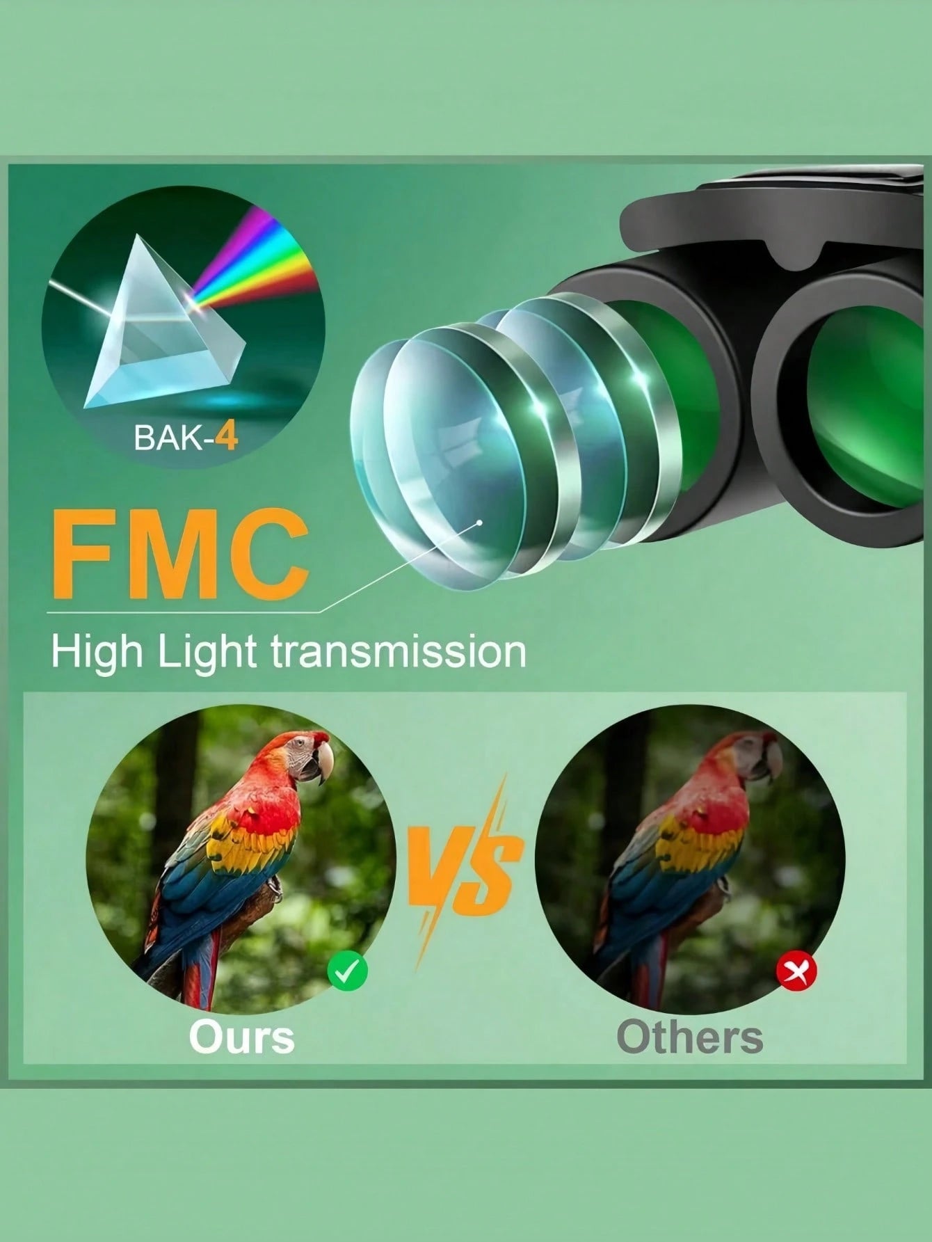 1PC 4000x25 High Power Professional Binoculars For Adults- Large Caliber Super Clarity & Outdoor Hunting Camping Bird Watching, Ideal Gift For Concerts & Wildlife Observation