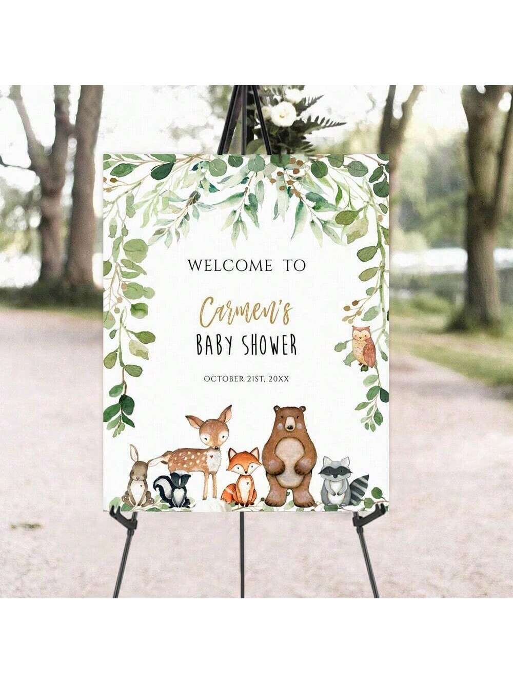 1PC 66inch Foldable Easel Stand, Baby Shower Sign Easel Stand- Portable Display Stand- Holds 5lbs" For Baby Shower Party Banner And Poster Display Adjustable Metal Tripod Ground And Tabletop Easel S
