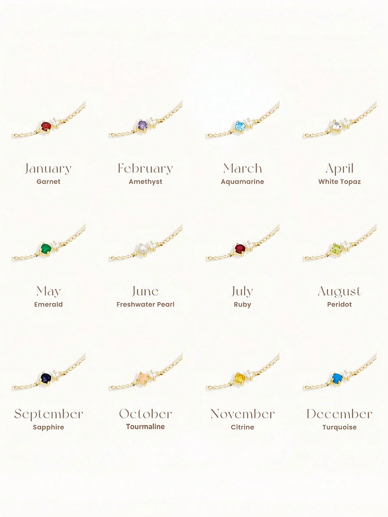 1pc 925 Sterling Silver Minimalist Gold-Plated 12 Birthstone Bracelet, Suitable For Women's Daily Wear (Delicate Chain Bracelet)