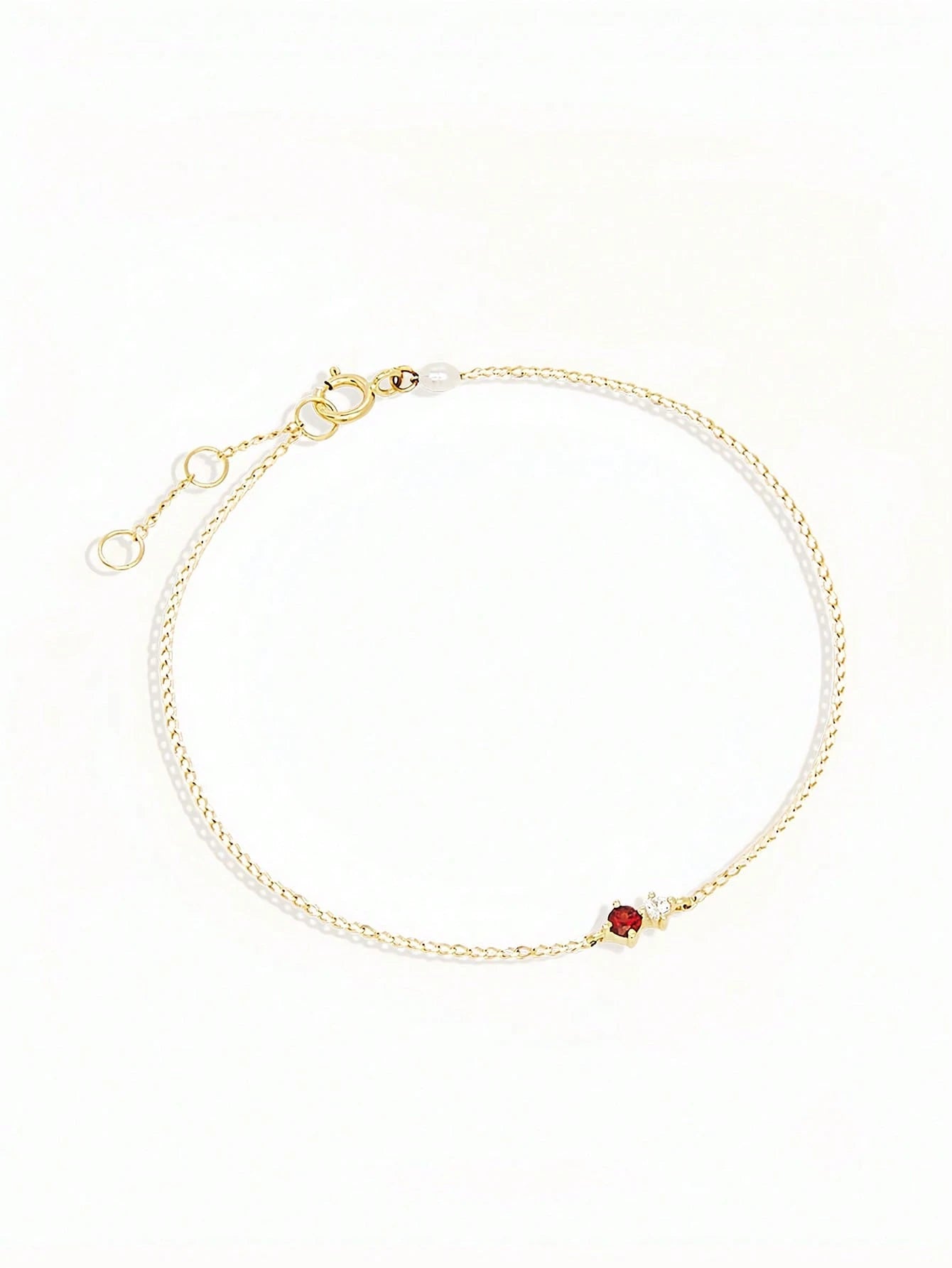 1pc 925 Sterling Silver Minimalist Gold-Plated 12 Birthstone Bracelet, Suitable For Women's Daily Wear (Delicate Chain Bracelet)