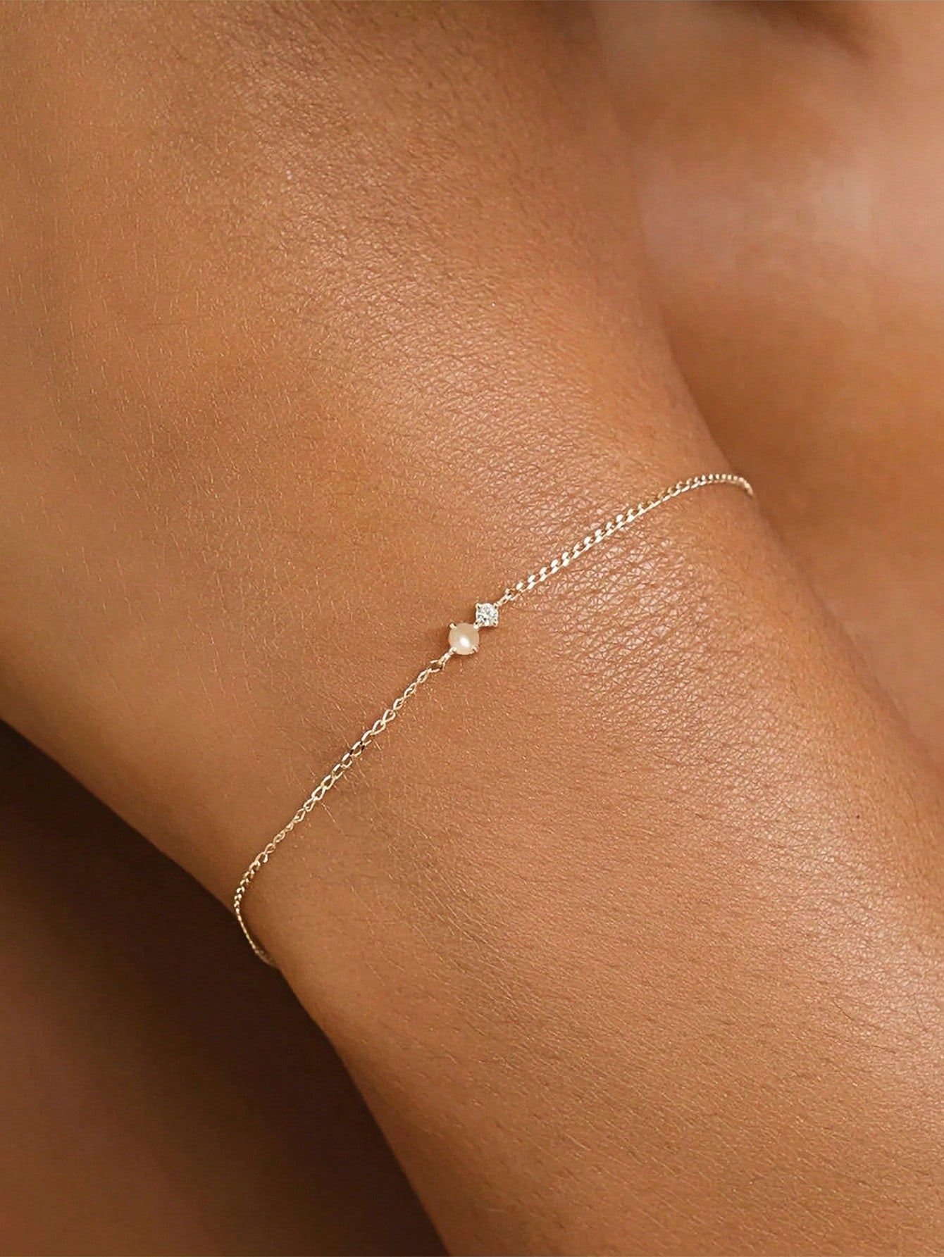 1pc 925 Sterling Silver Minimalist Gold-Plated 12 Birthstone Bracelet, Suitable For Women's Daily Wear (Delicate Chain Bracelet)
