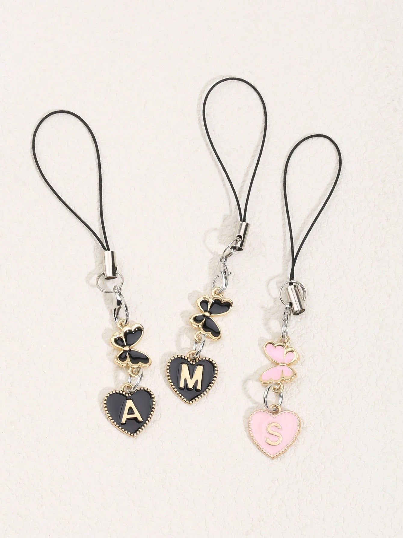 1pc A-Z Letter & Elegant Butterfly Design Phone Charm- Durable Alloy Material, Suitable As Gift For Friends, Girlfriends, Birthday, For Phone, Phone Charm, Girlfriend Gift, Elegant Accessory