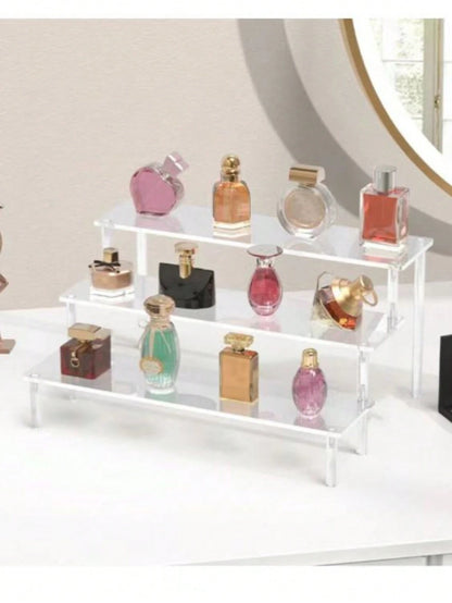 1pc Acrylic Cosmetic Storage Box, Multi-Tiered Transparent Display Rack, Suitable For Perfumes, Jewelry, Skincare Products, Cosmetics, Bathrooms