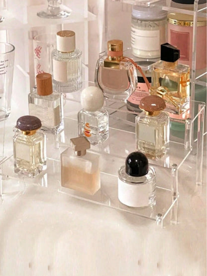 1pc Acrylic Cosmetic Storage Box, Multi-Tiered Transparent Display Rack, Suitable For Perfumes, Jewelry, Skincare Products, Cosmetics, Bathrooms
