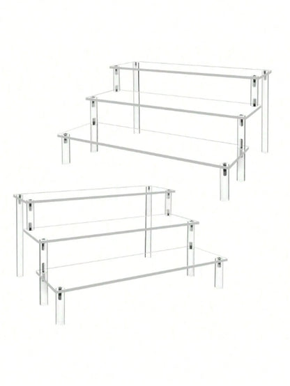 1pc Acrylic Cosmetic Storage Box, Multi-Tiered Transparent Display Rack, Suitable For Perfumes, Jewelry, Skincare Products, Cosmetics, Bathrooms