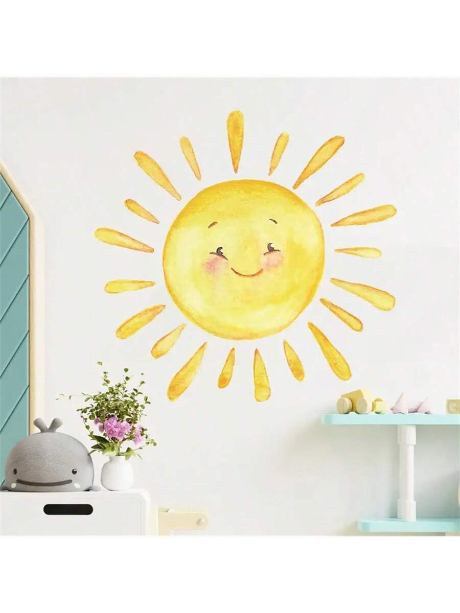 1pc Adorable Cartoon Wall Sticker- Perfect For Bedroom Or Home Entrance Decor! Baby Shower Family Decorations Gifts