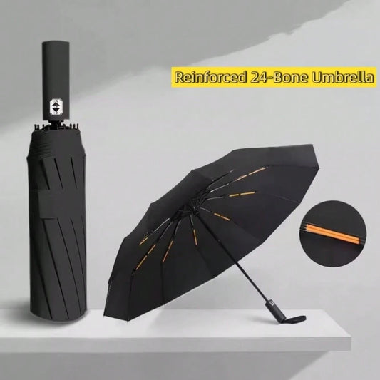 1PC Automatic Black Glue Folding Rain Umbrella Reinforcement And Thickening For Sun And Rain Protection Umbrella