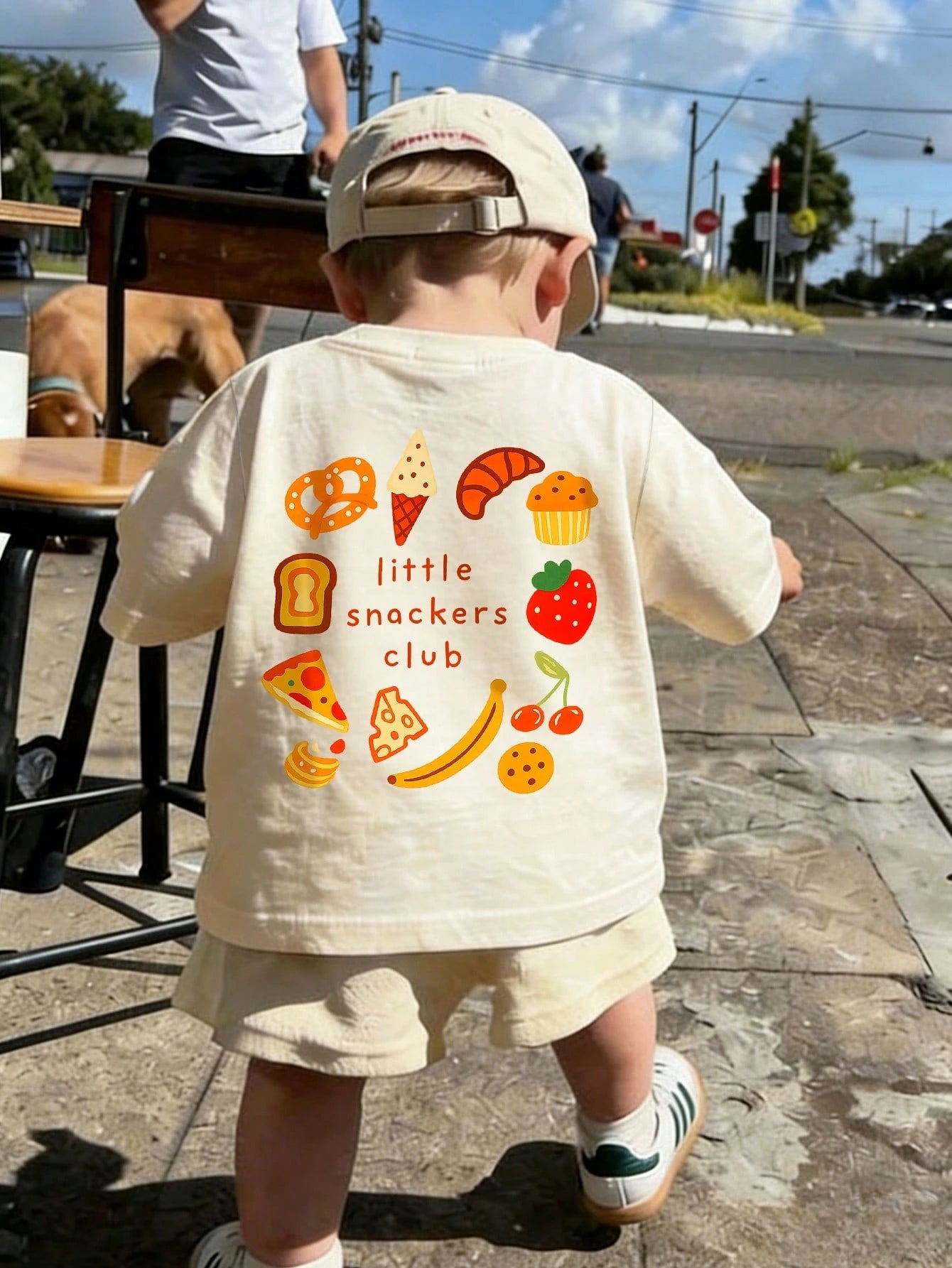 1pc Baby Boy Creative Cartoon Decorative Pattern Letter Slogan Print Basic Round Neck Short Sleeve T-Shirt, Baby Boy Casual Fashion