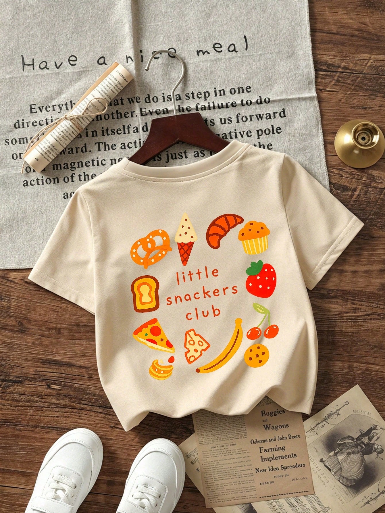 1pc Baby Boy Creative Cartoon Decorative Pattern Letter Slogan Print Basic Round Neck Short Sleeve T-Shirt, Baby Boy Casual Fashion