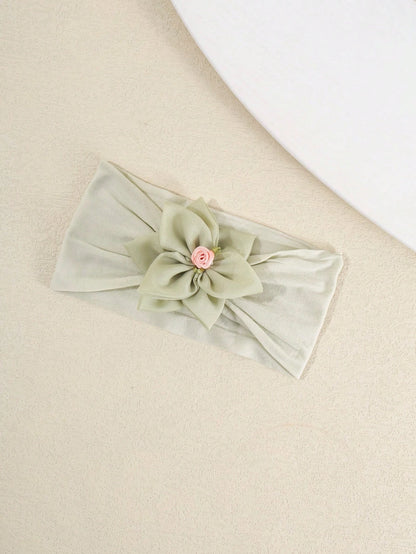 1pc Baby Princess Style Chiffon 3D Flower Headband, Sweet Flower Center Baby Headband, Soft And Comfortable Baby Hair Accessory, Suitable For Daily Wear, Photoshoots And Outdoor Activities