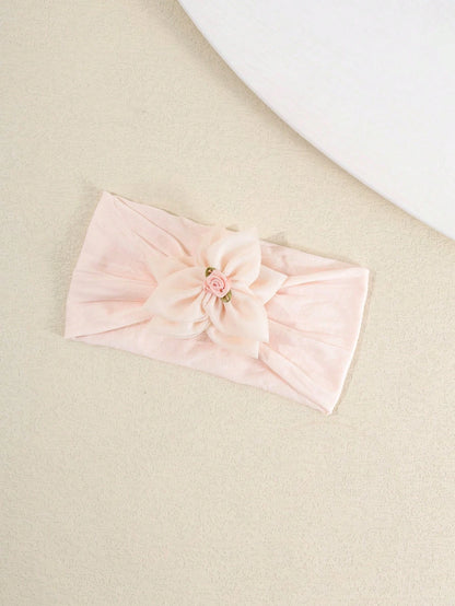 1pc Baby Princess Style Chiffon 3D Flower Headband, Sweet Flower Center Baby Headband, Soft And Comfortable Baby Hair Accessory, Suitable For Daily Wear, Photoshoots And Outdoor Activities
