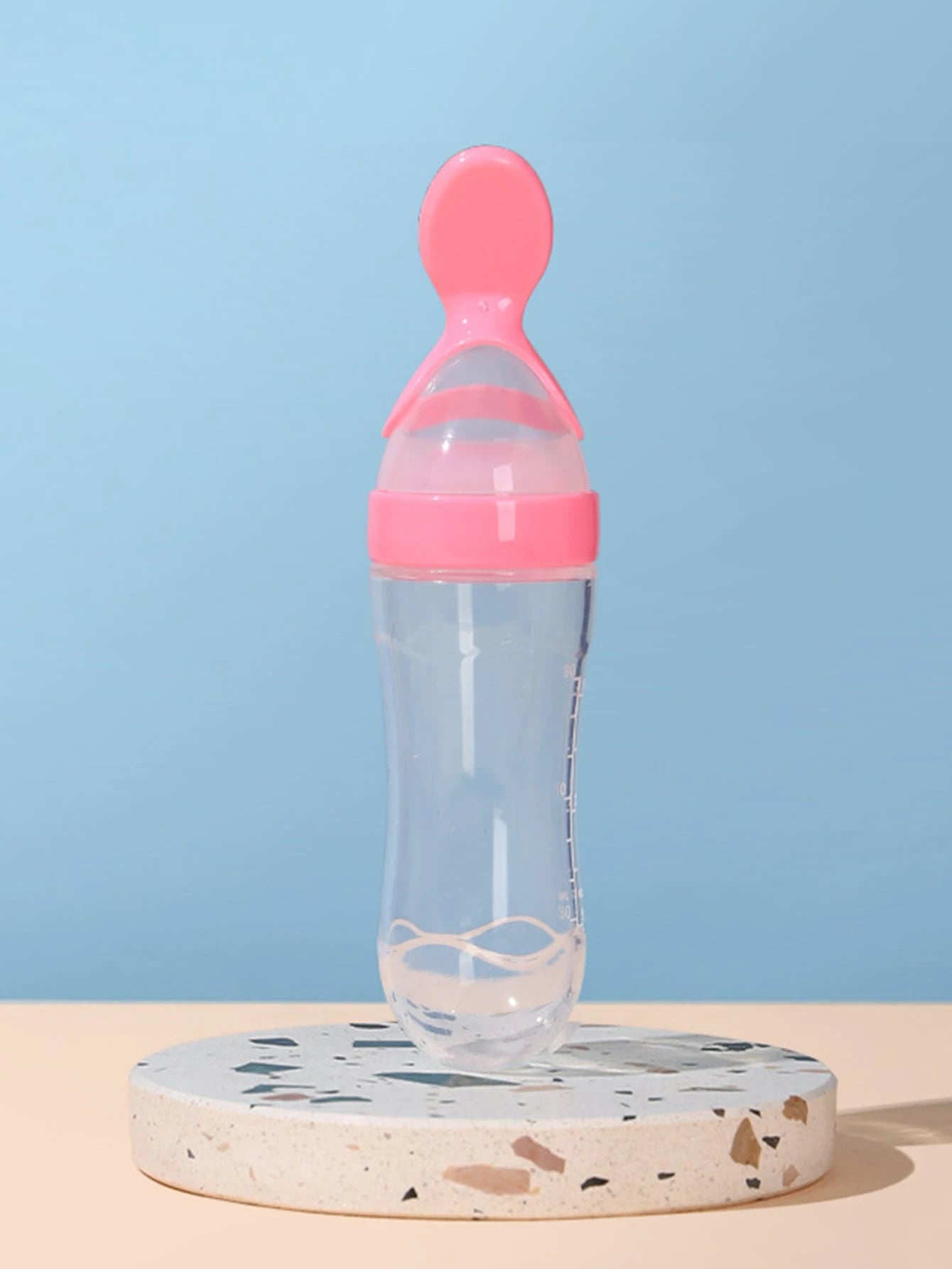 1pc Baby Rice Paste Spoon, Bottle-Shaped Infant Squeeze Spoon, Feeding Auxiliary Food Bottle, Newborn Rice Paste Bottle, Silicone Feeding Tool, Baby Eating Rice Noodle Soft Spoon, Milk-Feeding Godsend