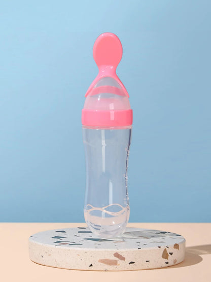 1pc Baby Rice Paste Spoon, Bottle-Shaped Infant Squeeze Spoon, Feeding Auxiliary Food Bottle, Newborn Rice Paste Bottle, Silicone Feeding Tool, Baby Eating Rice Noodle Soft Spoon, Milk-Feeding Godsend