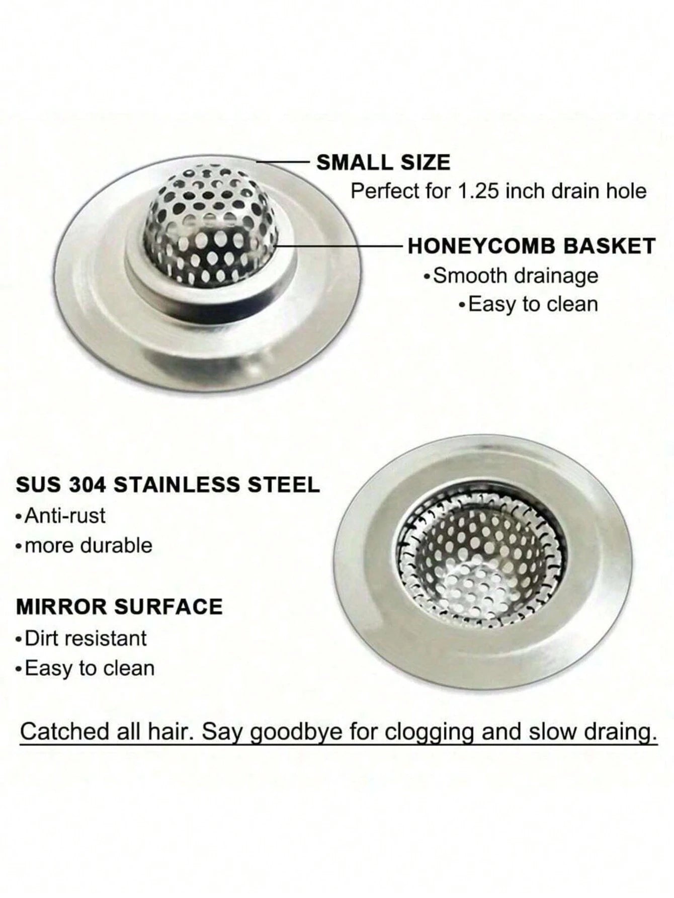 1Pc Bathroom Sewer Hair Strainer, Sink Strainer For Bathroom, Tub And Shower Sewers, Bathroom Specific Home Bathroom Decor Fall Decor Back To School