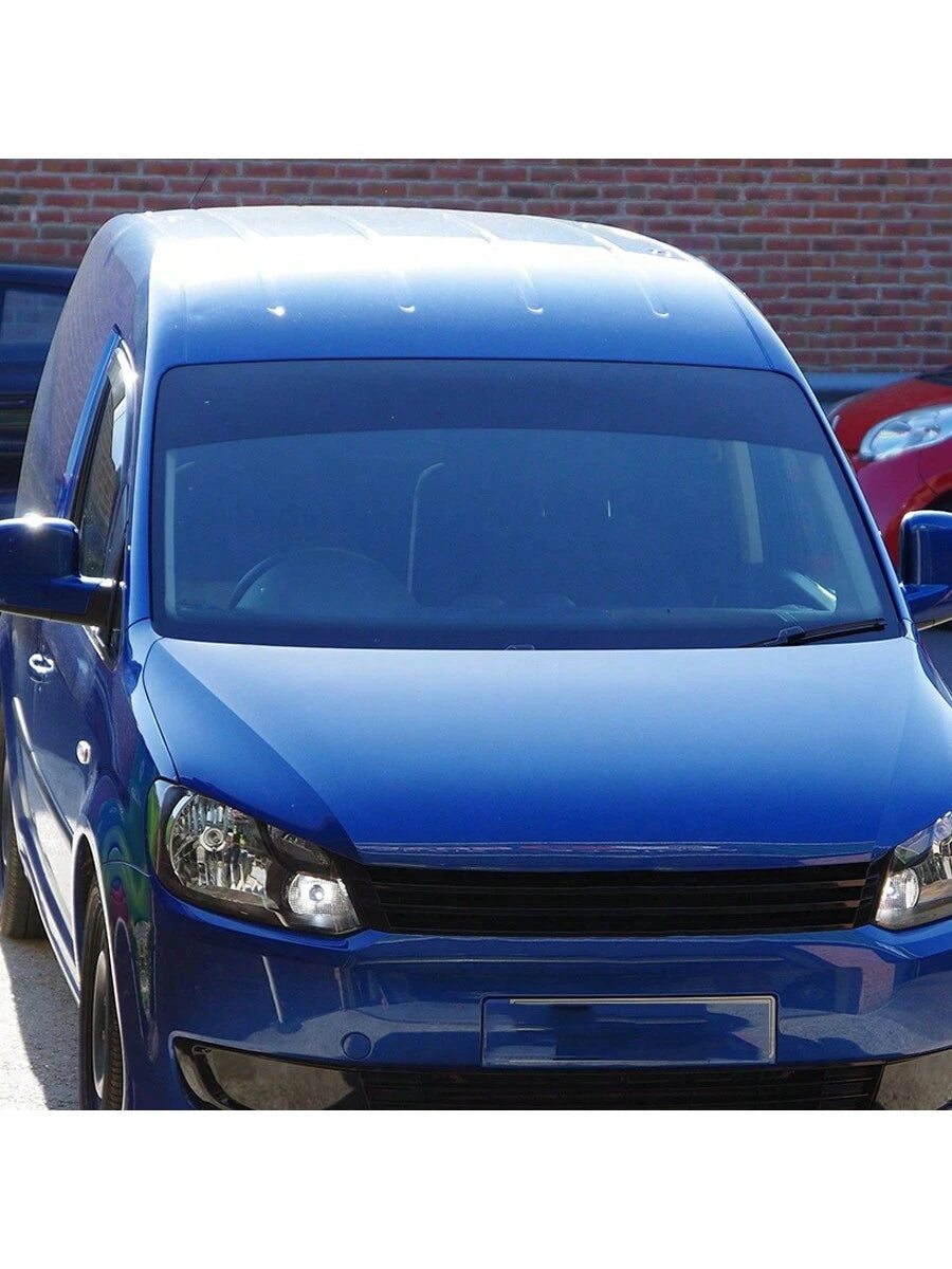 1pc Black Matte Windshield Sunshade Sticker, Anti-Glare Car Rear Window Sun Visor Film, Racing Style Decal