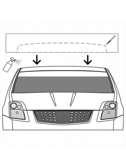 1pc Black Matte Windshield Sunshade Sticker, Anti-Glare Car Rear Window Sun Visor Film, Racing Style Decal