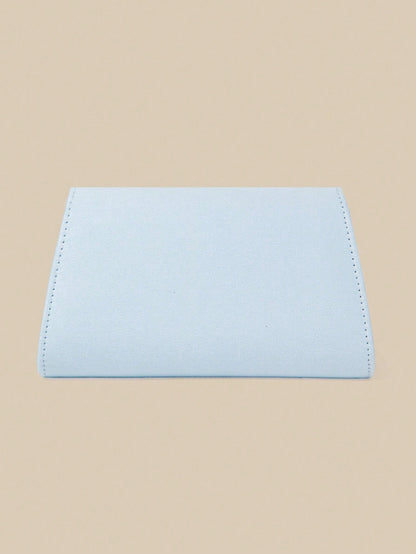1pc Blue Premium Velvet Fabric Flap Clutch Bag For Women With Gold Decorative Handle, Blending Fashion And Elegance, Clutch/Handbag/Shoulder Bag/Crossbody Bag, Suitable For Weddings/Parties/Balls/Even