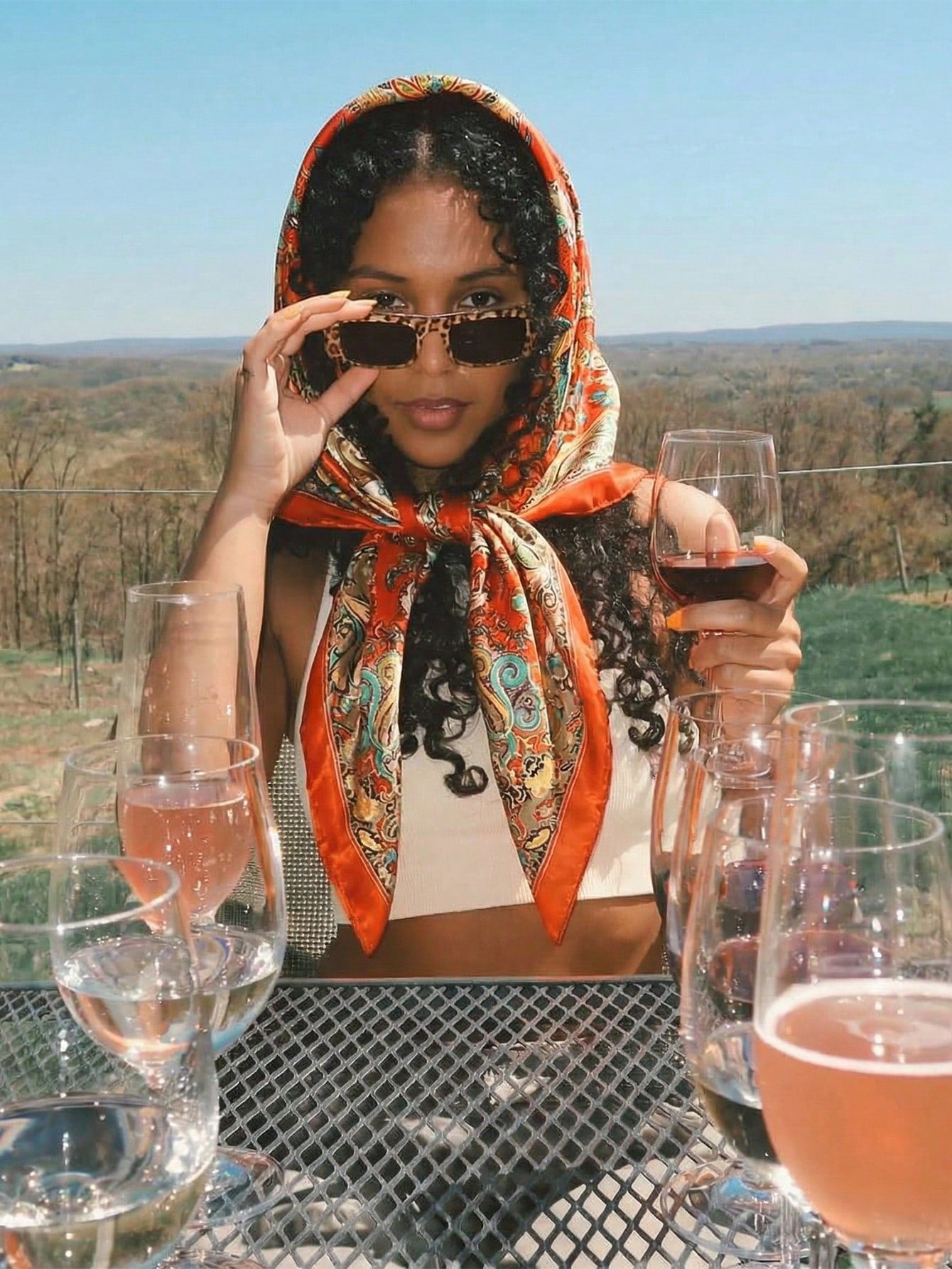 1pc Bohemian Style Luxury Floral Paisley Print Women's Bandana, Versatile Scarf/Shawl For Spring/Summer Casual & Outdoor Wear