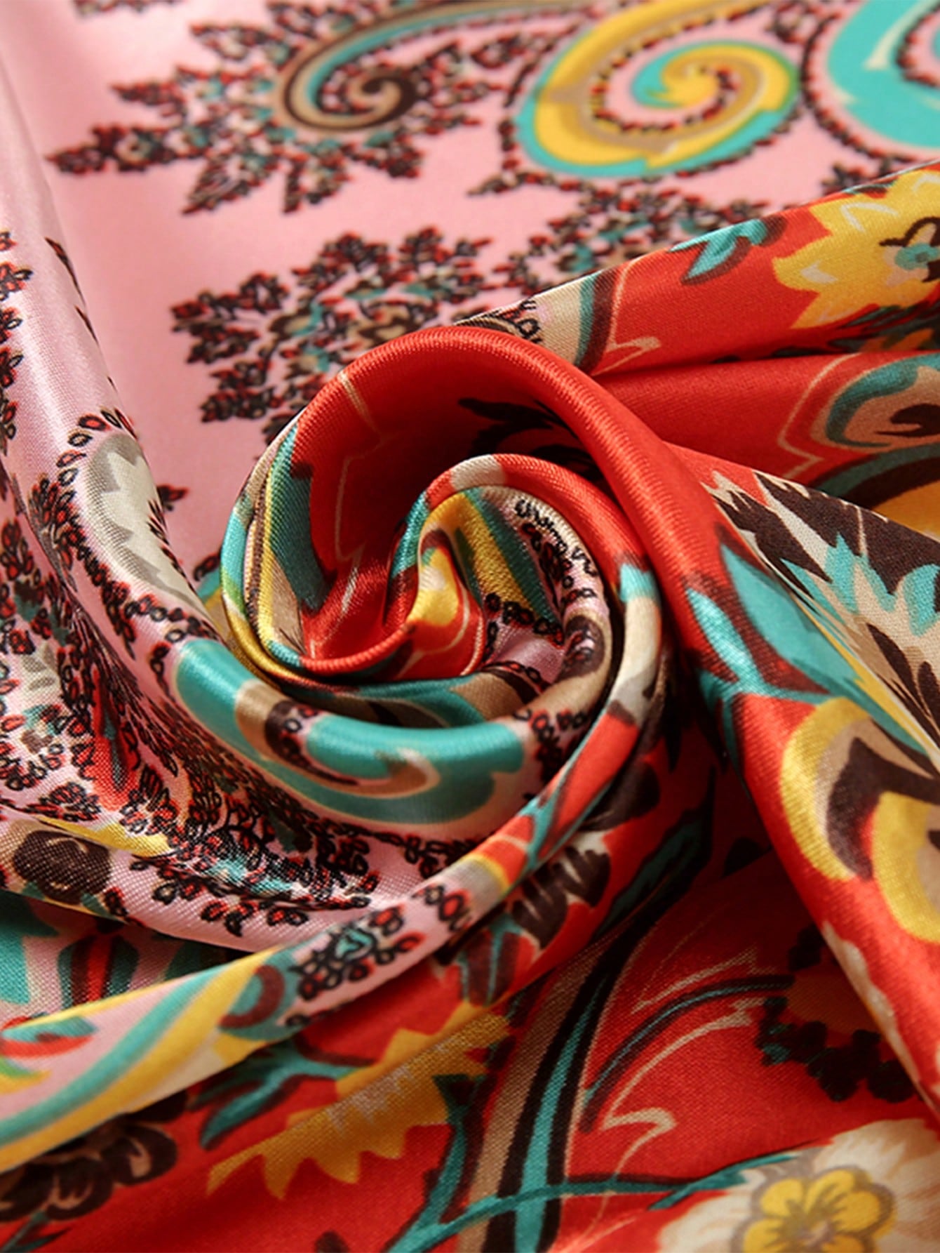 1pc Bohemian Style Luxury Floral Paisley Print Women's Bandana, Versatile Scarf/Shawl For Spring/Summer Casual & Outdoor Wear