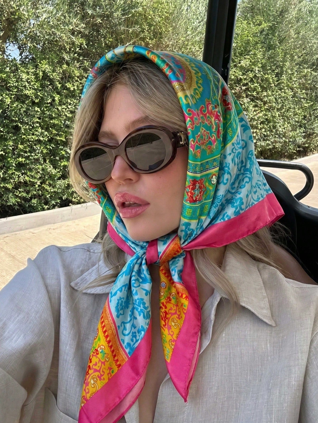 1pc Bohemian Style Luxury Floral Paisley Print Women's Bandana, Versatile Scarf/Shawl For Spring/Summer Casual & Outdoor Wear