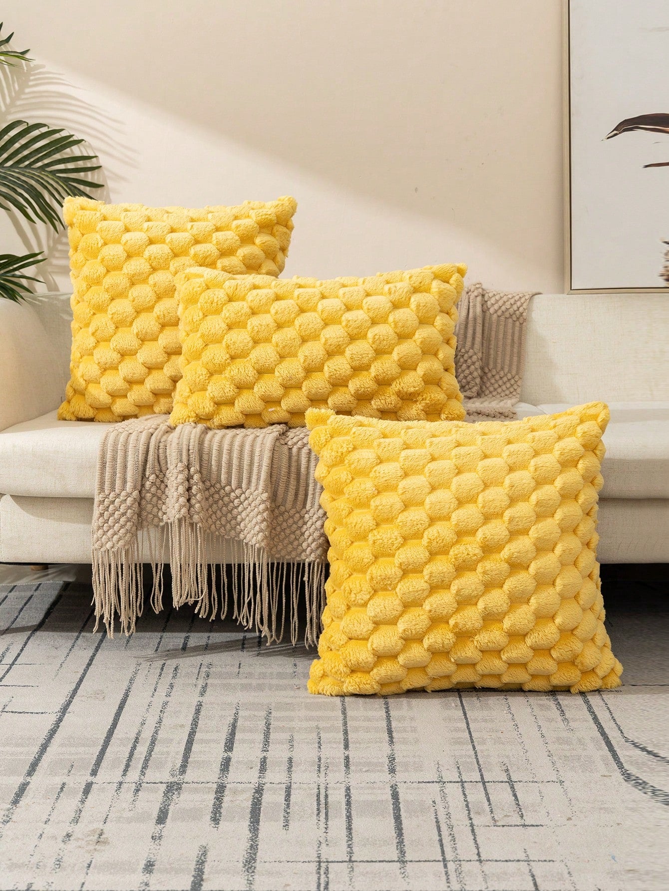 1pc Bohemian Style Tortoise Shell Patterned Plush Cushion Cover, Suitable For Living Room, Bedroom, Outdoor Use All Year Round