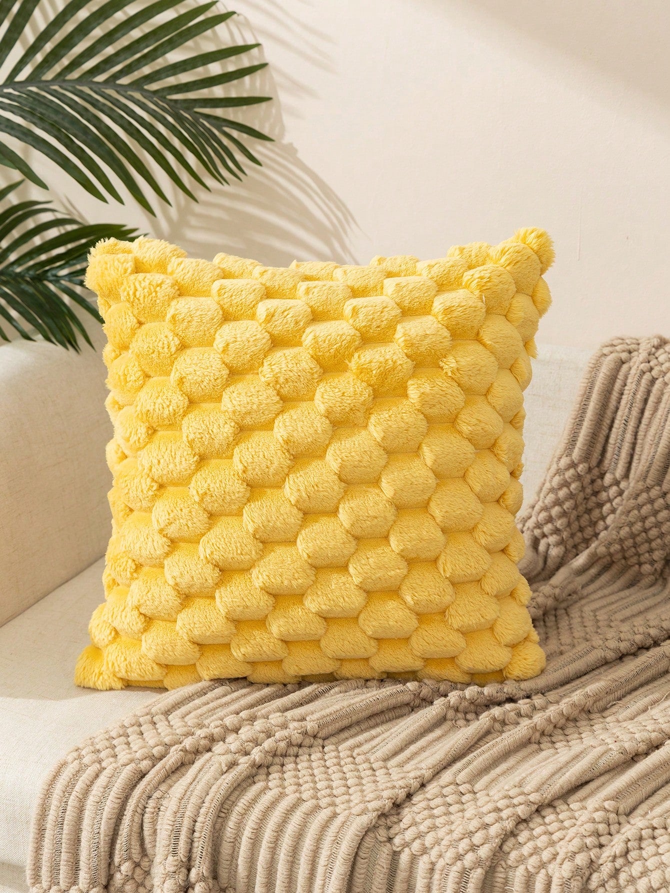1pc Bohemian Style Tortoise Shell Patterned Plush Cushion Cover, Suitable For Living Room, Bedroom, Outdoor Use All Year Round