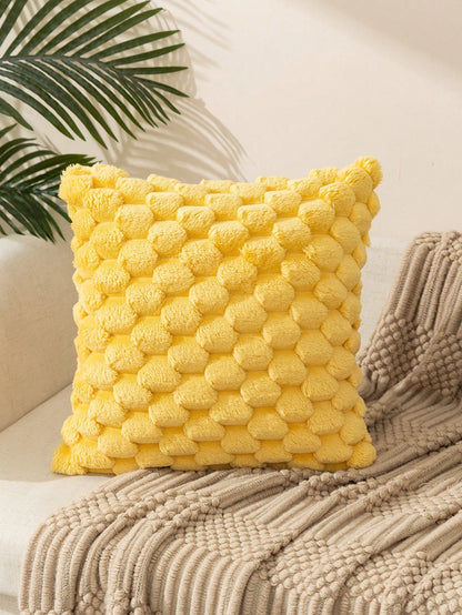 1pc Bohemian Style Tortoise Shell Patterned Plush Cushion Cover, Suitable For Living Room, Bedroom, Outdoor Use All Year Round