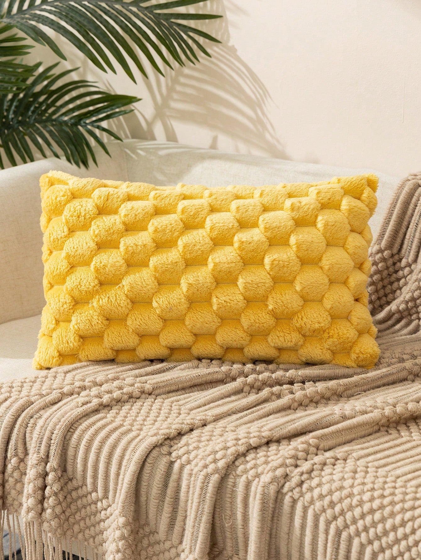 1pc Bohemian Style Tortoise Shell Patterned Plush Cushion Cover, Suitable For Living Room, Bedroom, Outdoor Use All Year Round