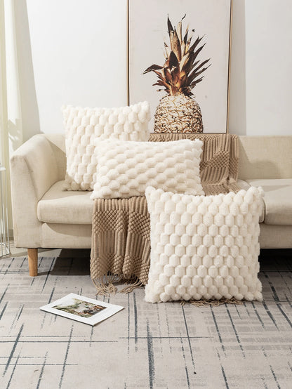 1pc Bohemian Style Tortoise Shell Patterned Plush Cushion Cover, Suitable For Living Room, Bedroom, Outdoor Use All Year Round