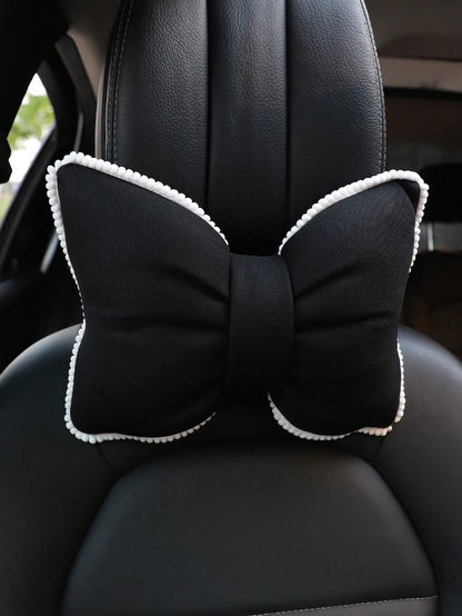 1pc Bow Design Car Neck Pillow, Car Accessories Women