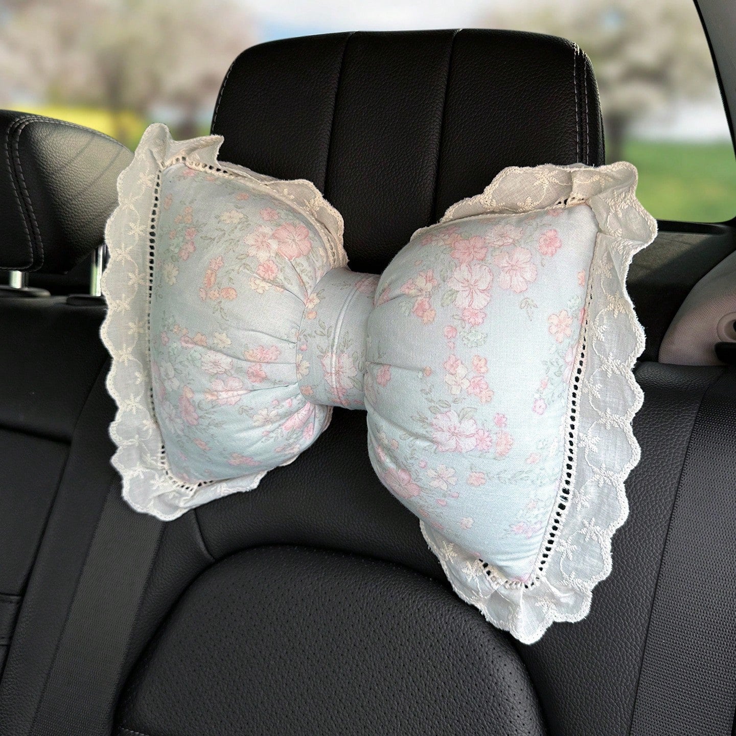 1pc Bow Design Car Neck Pillow, Car Accessories Women