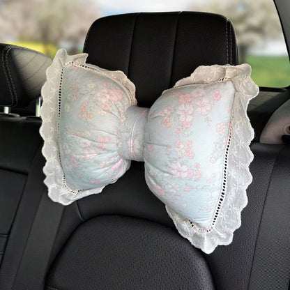 1pc Bow Design Car Neck Pillow, Car Accessories Women