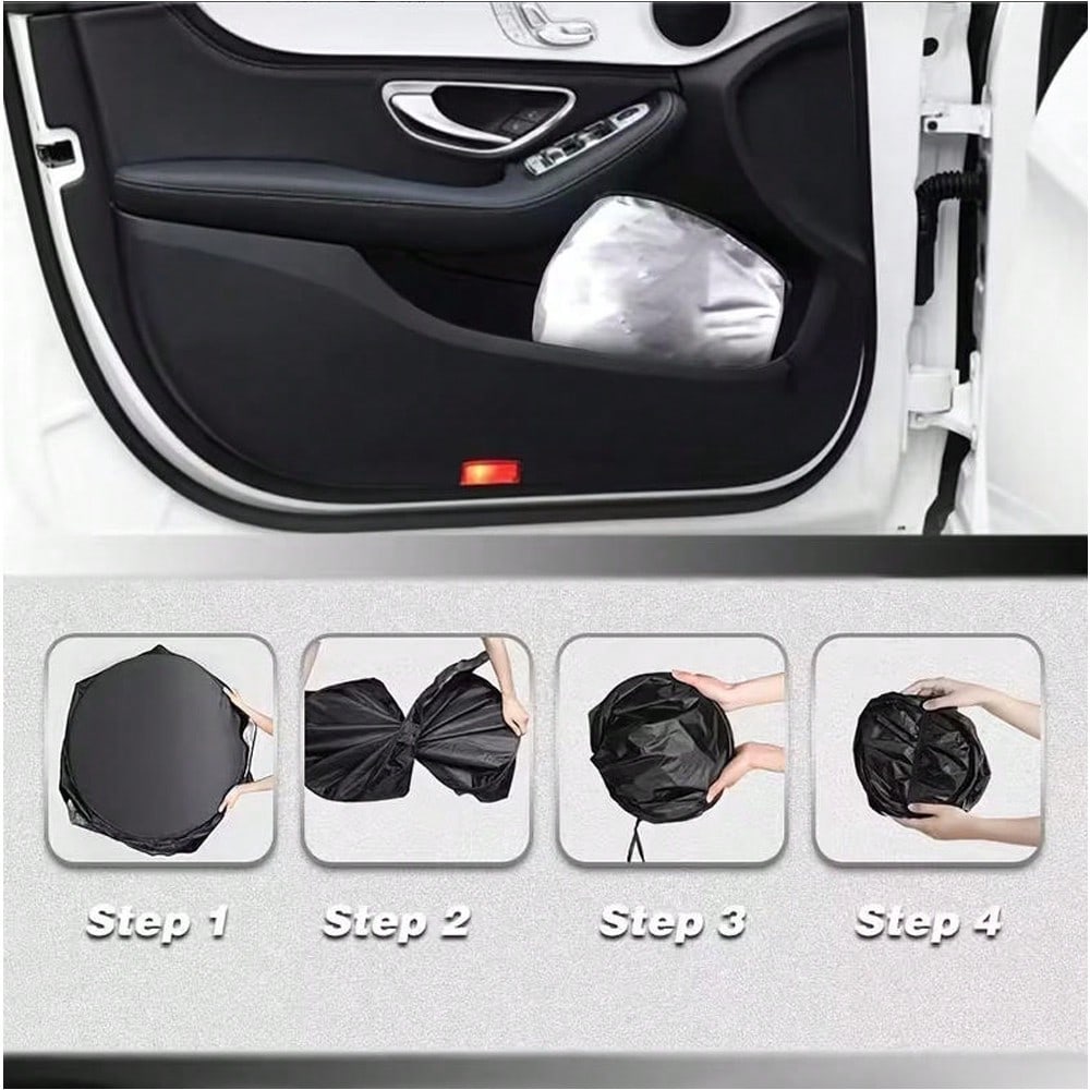1pc Bowknot Print Car Front Windshield Sunshade, Keeps Car Interior Cool, All Season Use