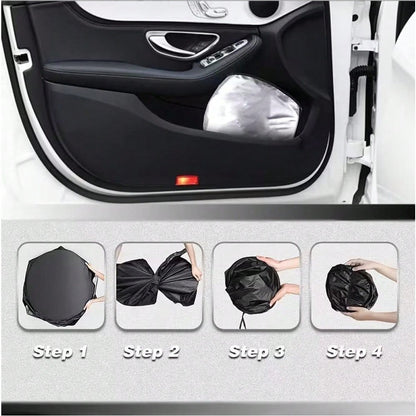 1pc Bowknot Print Car Front Windshield Sunshade, Keeps Car Interior Cool, All Season Use