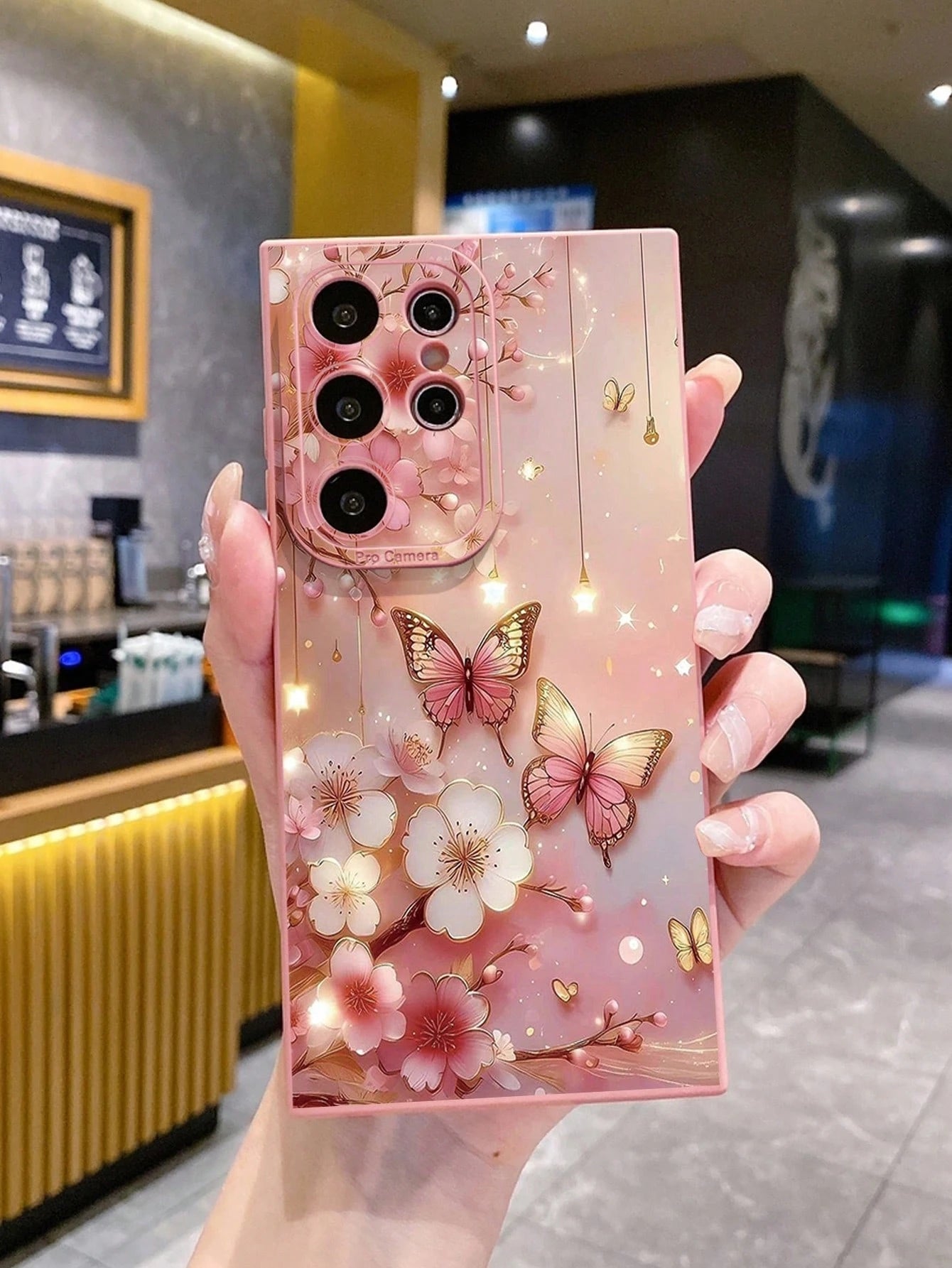 1pc Butterfly Floral Pattern Drop-Proof Phone Case Compatible With Apple,/Compatible With Galaxy, Compatible With Infinix, Compatible With Redmi, Compatible With OPPO, Compatible With VIVO, Compatibl
