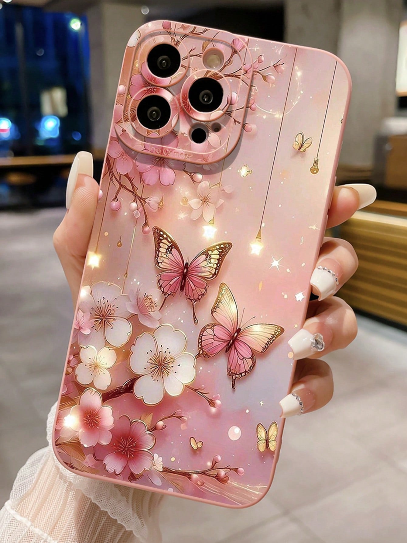 1pc Butterfly Floral Pattern Drop-Proof Phone Case Compatible With Apple,/Compatible With Galaxy, Compatible With Infinix, Compatible With Redmi, Compatible With OPPO, Compatible With VIVO, Compatibl