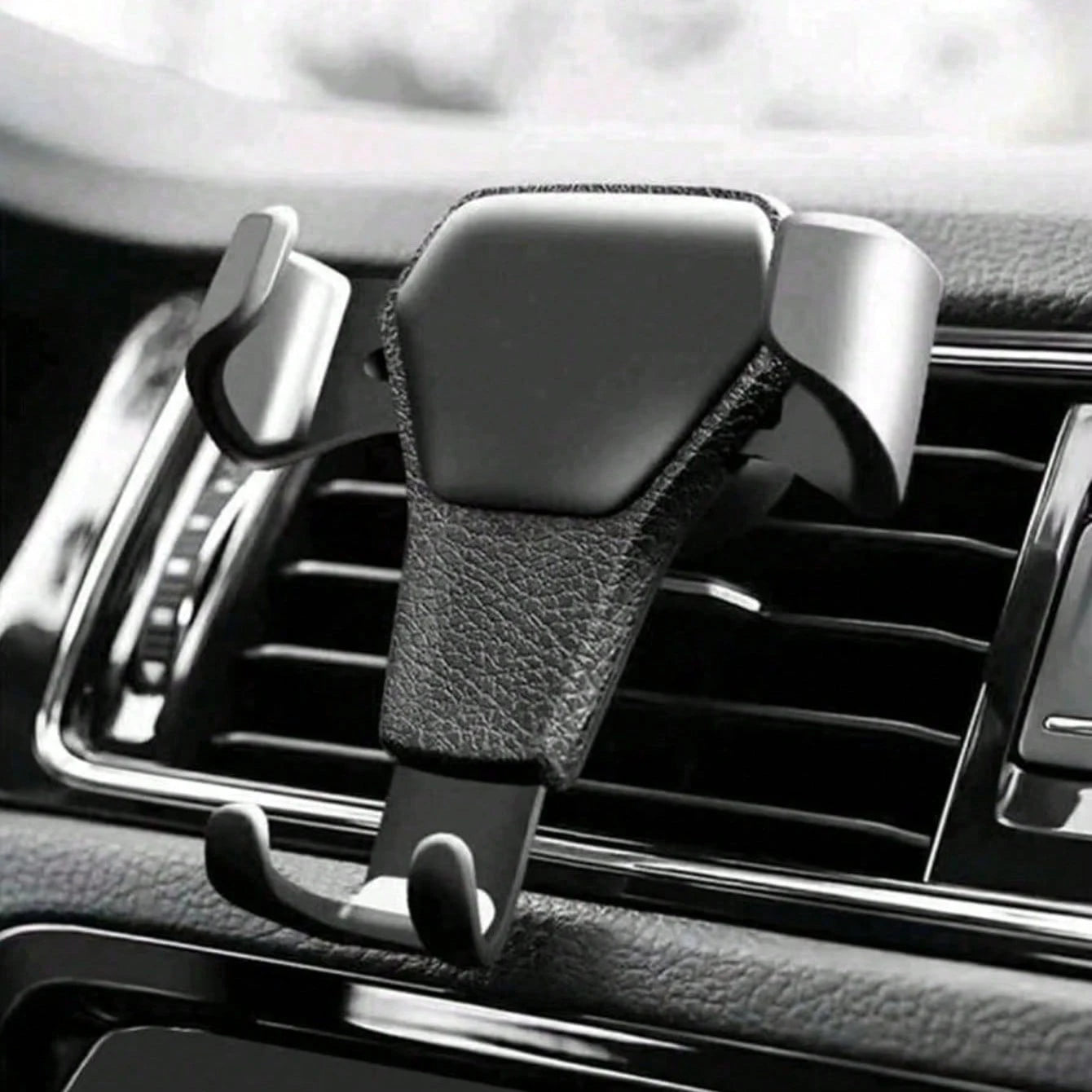 1Pc Car Air Outlet Car Holder Multifunctional Mobile Phone Navigation Holder Gravity Car Phone Holder Leather Pattern Holder Car Accessories